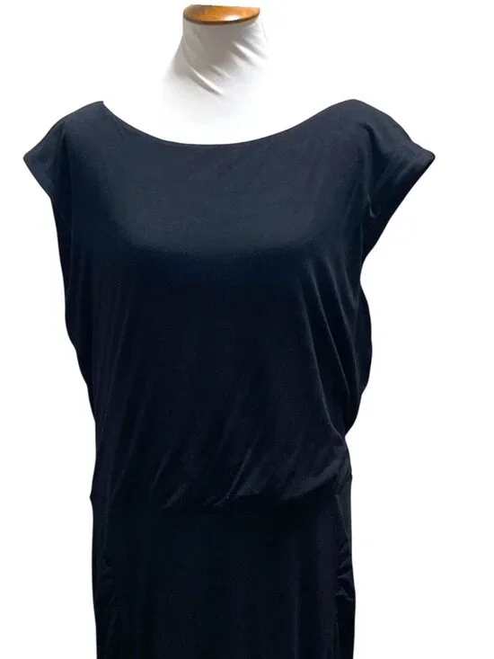 Athleta Midi Tunic Dress Black Size XL Spring Minimalist Vacation Soft Beach - Picture 6 of 15